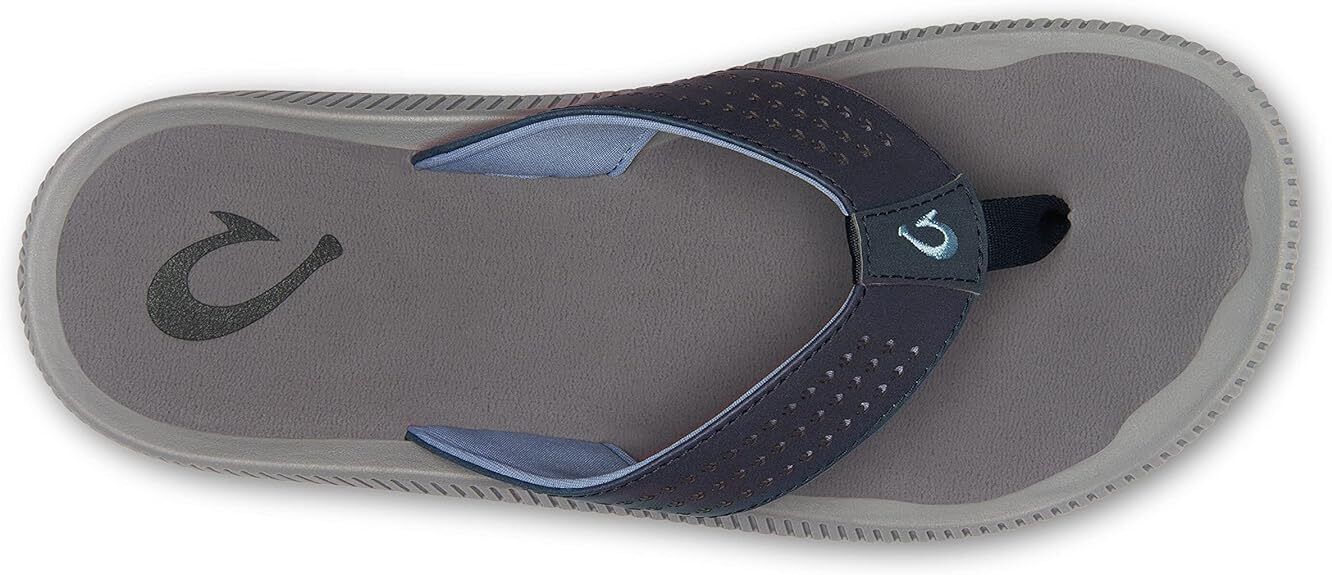 OluKai Men's Ulele 10435-TF26 Blue Depth/Charcoal Beach Sandals Brand New - AllSportsWearUSA